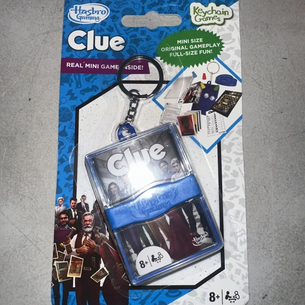 Hasbro Gaming Clue Keychain Game Mini Original Gameplay Full Size Fun NEW